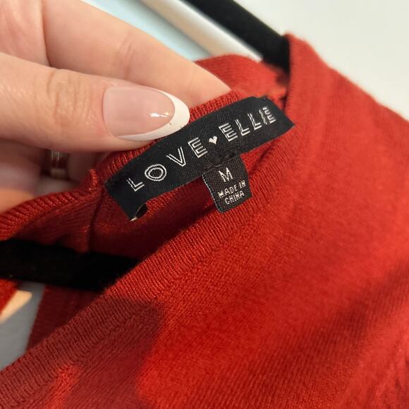 Love Ellie Mia Back Detail Pullover Sweater, Burnt Orange, Women's Medium - Picture 5 of 8